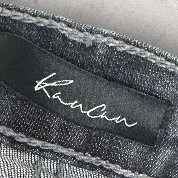 Kancan USA Distressed Raw Hem Black Ankle Skinny‎ Stretch Jeans Size 26 Denim - Picture 7 of 12